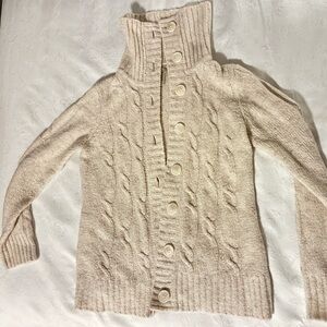 L.L. Bean Vintage Cream Cowl Neck Cardigan